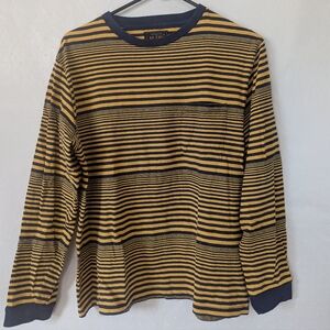 BEAMS PLUS long-sleeve T-shirt in yellow & navy stripes (Men's size M)